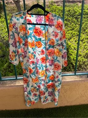 Doll Floral Kimono Swim Coverup - Multicolored